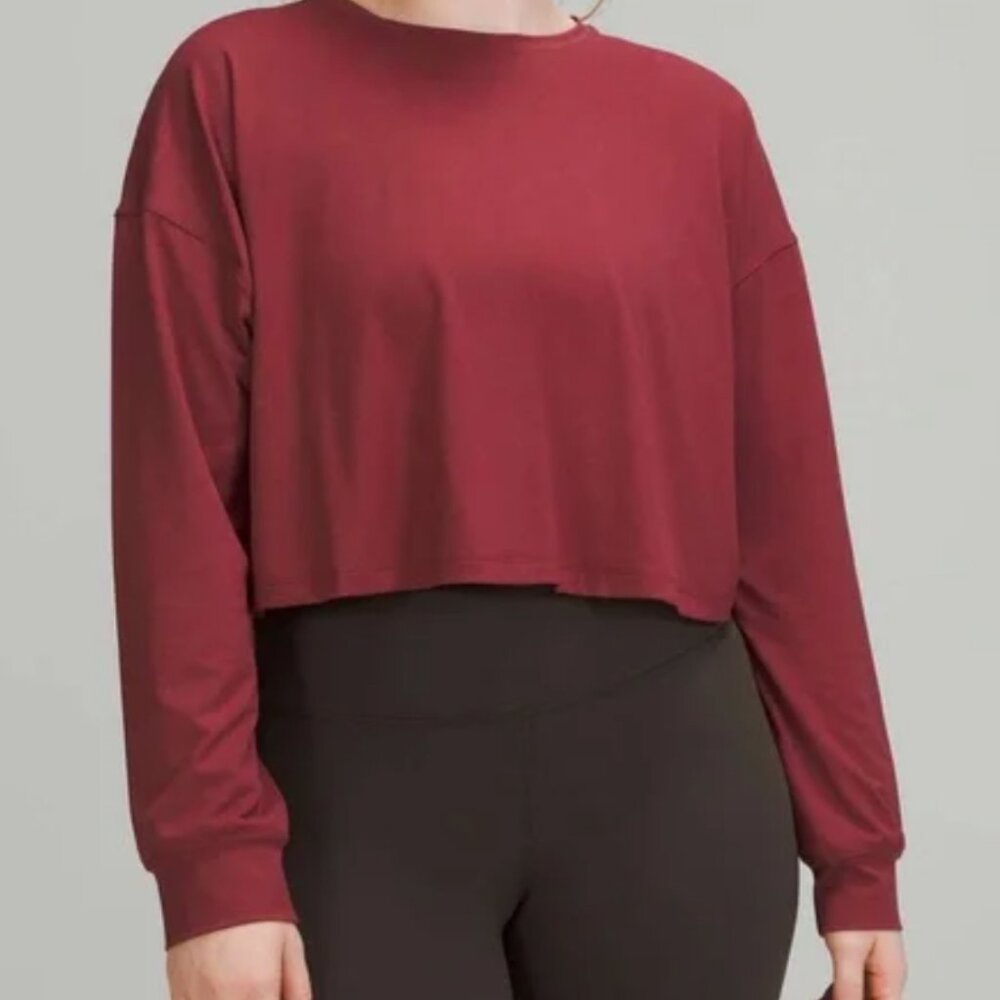 NWT Lululemon Muscle Love Long Sleeve Shirt Mulled Wine Size 6 Maroon BRAND NEW - Picture 3 of 4